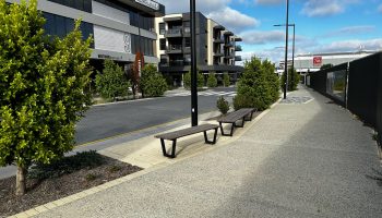 Footpath, seating at West, West Lakes